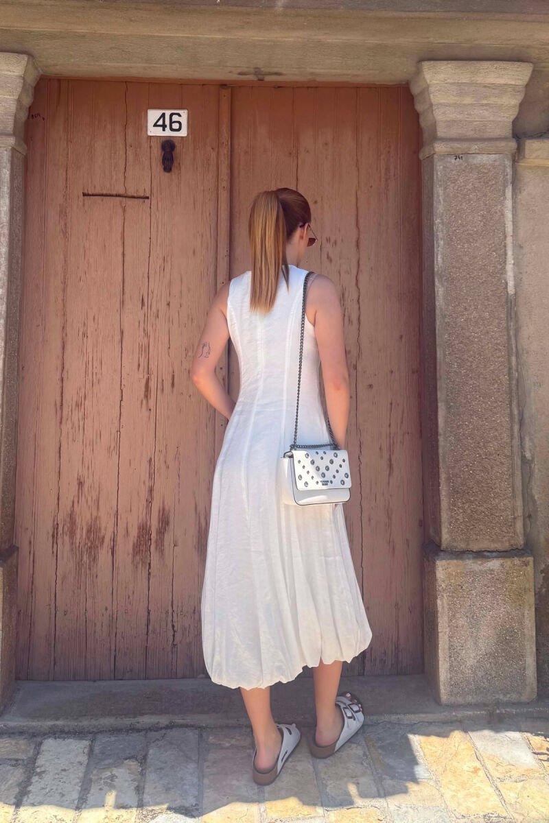 ONE COLOR SLEEVELESS WOMAN DRESS WHITE-E BARDHE - 6