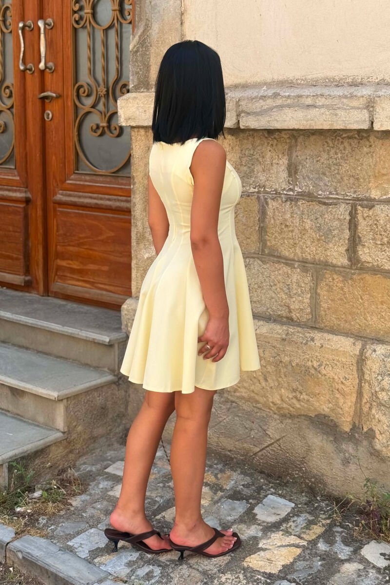 ONE COLOR SLEEVELESS WOMAN DRESS YELLOW/E VERDHE - 6