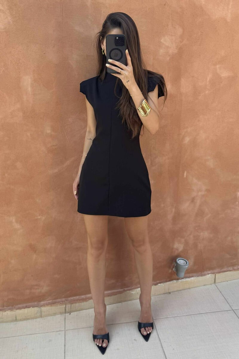 ONE COLOR SLEEVELESS WOMEN DRESS BLACK/ E ZEZE - 1