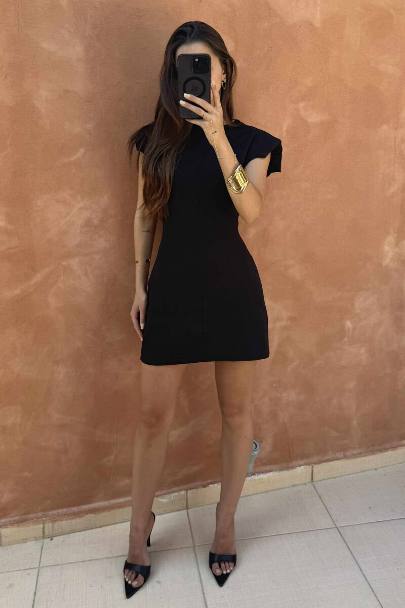 ONE COLOR SLEEVELESS WOMEN DRESS BLACK/ E ZEZE - 5