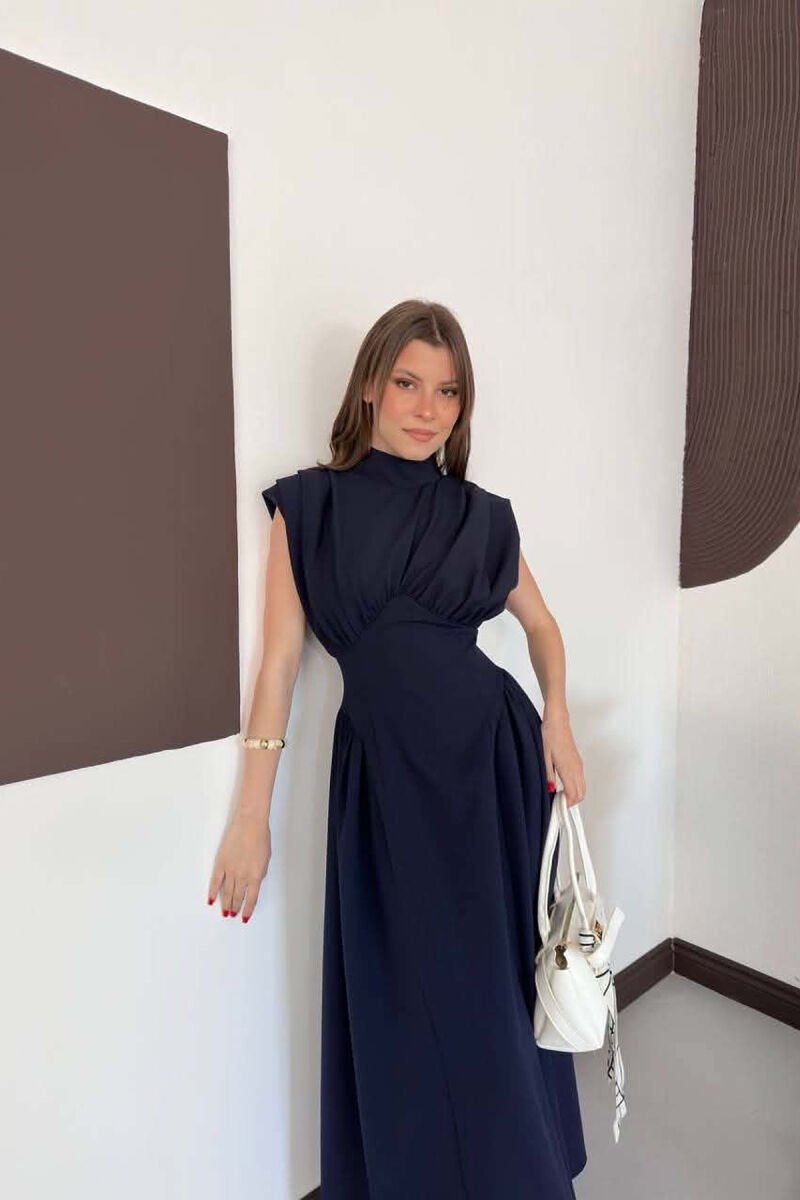 ONE COLOR SLEEVELESS WOMAN DRESS BLUE/BLU - 3