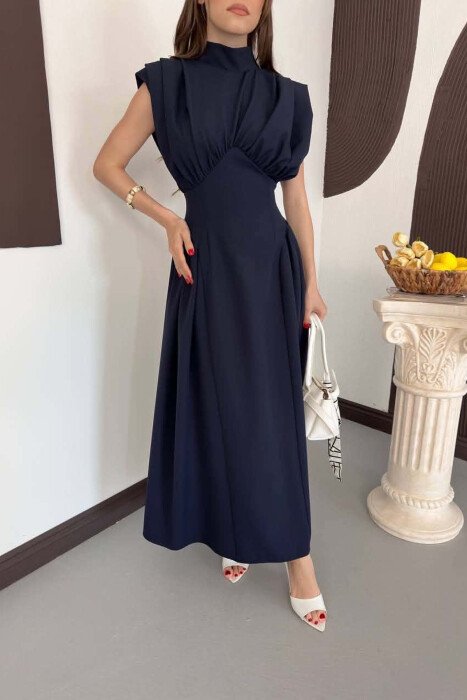ONE COLOR SLEEVELESS WOMAN DRESS BLUE/BLU - 4