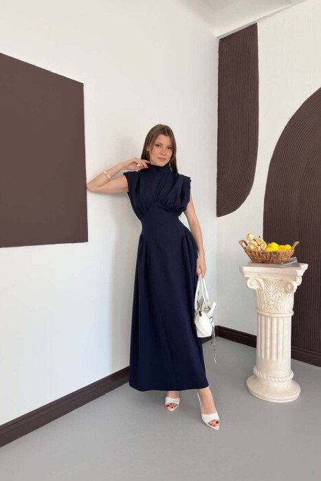 ONE COLOR SLEEVELESS WOMAN DRESS BLUE/BLU - 5