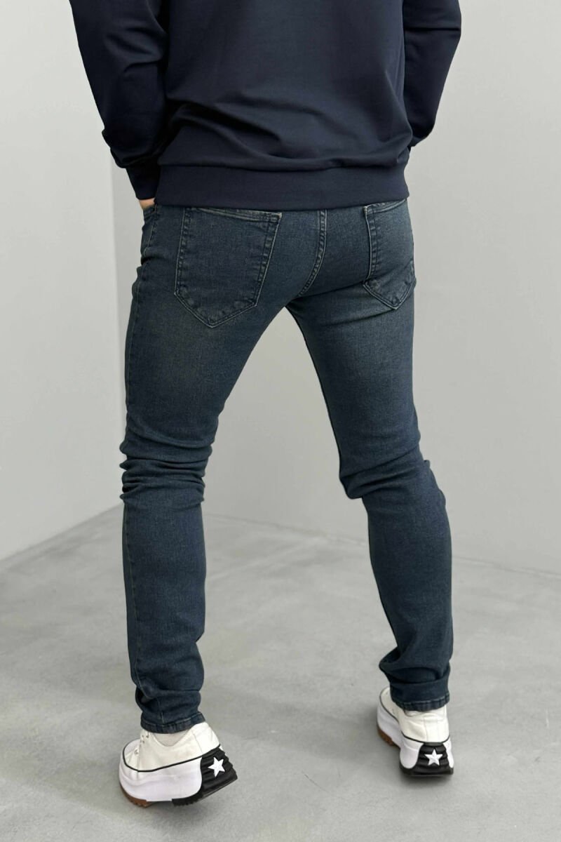 ONE COLOR SLIM FIT VINTAGE MEN JEANS BLUE/BLU - 4