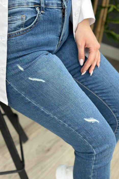 ONE COLOR SLIM FIT WOMAN JEANS BLUE/BLU - 3