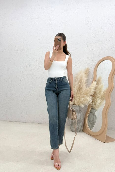 ONE COLOR SLIM FIT WOMAN JEANS BLUE/BLU - 4