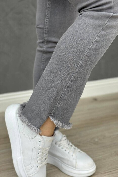 ONE COLOR SLIM FIT WOMAN JEANS DARK GREY/GEE - 3