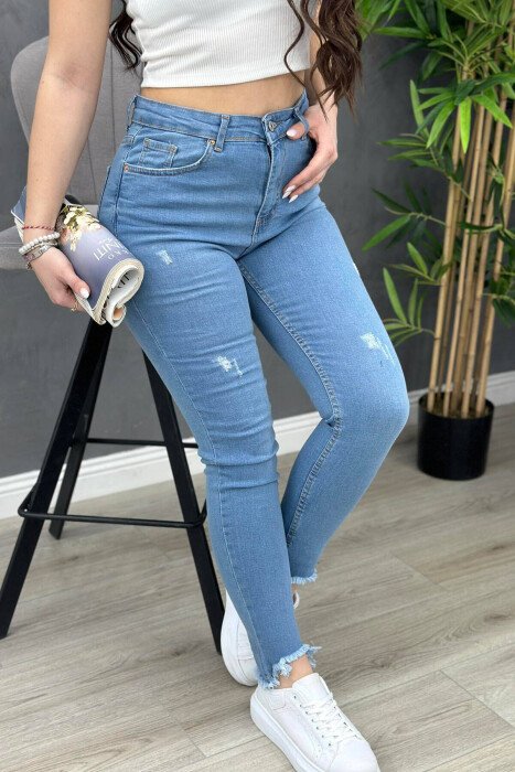 ONE COLOR SLIM FIT WOMAN JEANS LIGHTBLUE/BZ - 3
