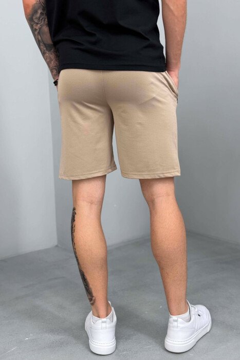 ONE COLOR SMALL LOGO MEN SHORT SWEATPANTS BEIGE/BEZHE - 2