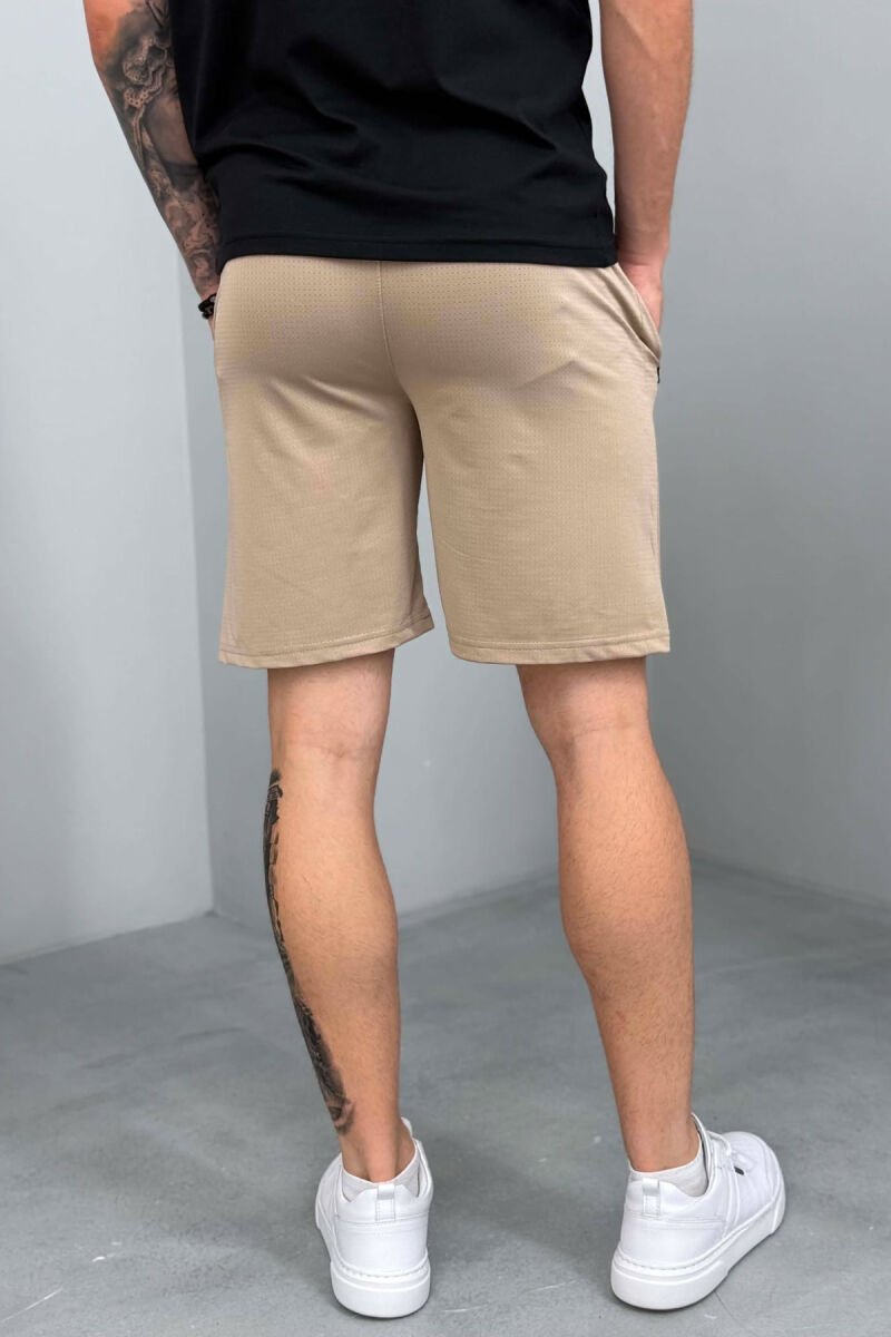 ONE COLOR SMALL LOGO MEN SHORT SWEATPANTS BEIGE/BEZHE - 2