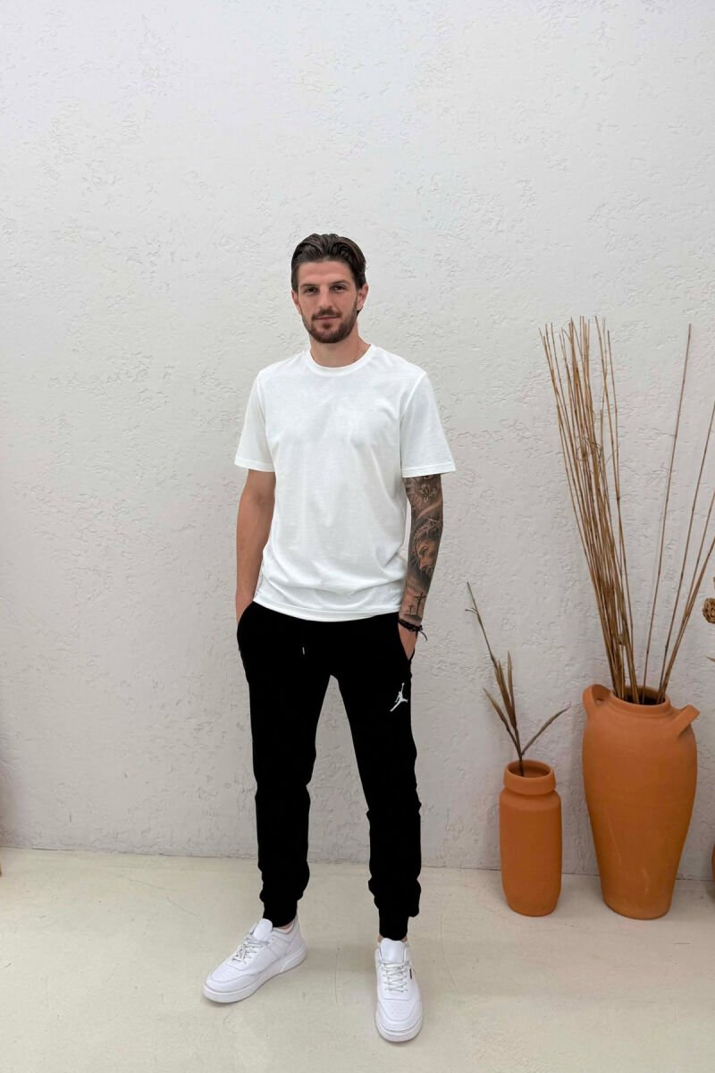 ONE COLOR SMALL LOGO MEN SWEATPANTS BLACK/ E ZEZE - 1
