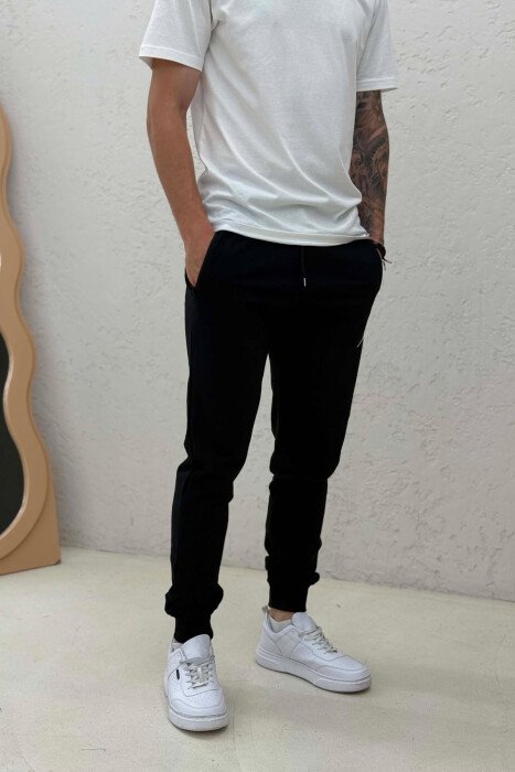 ONE COLOR SMALL LOGO MEN SWEATPANTS BLACK/ E ZEZE - 2