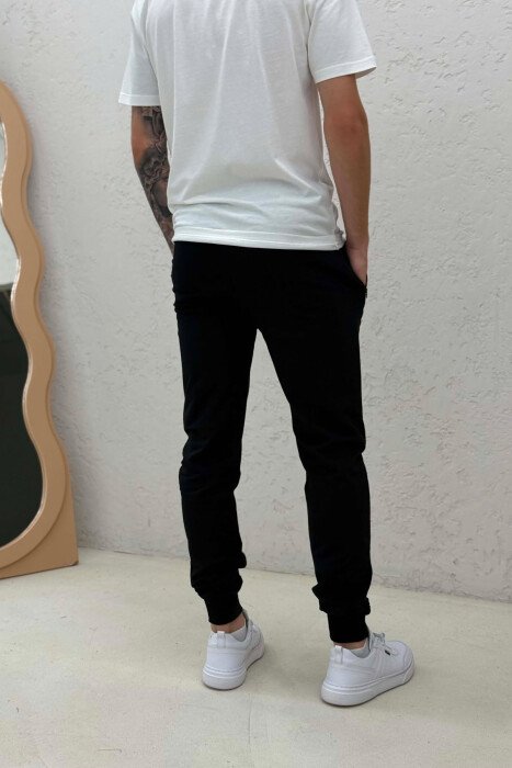 ONE COLOR SMALL LOGO MEN SWEATPANTS BLACK/ E ZEZE - 3