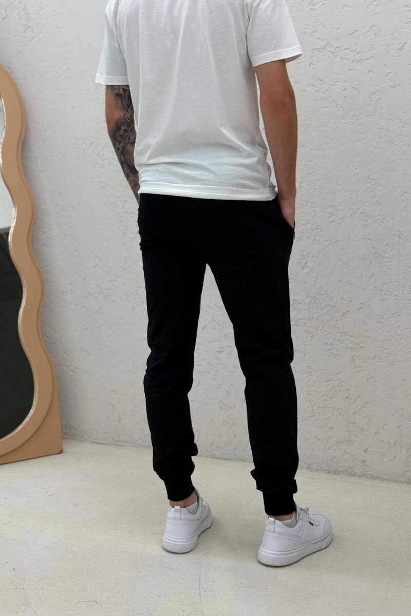 ONE COLOR SMALL LOGO MEN SWEATPANTS BLACK/ E ZEZE - 3