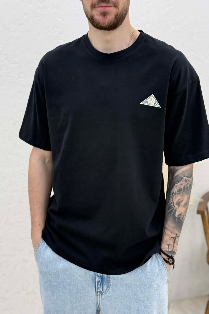 ONE COLOR SMALL LOGO MEN T-SHIRT BLACK/ E ZEZE - 3