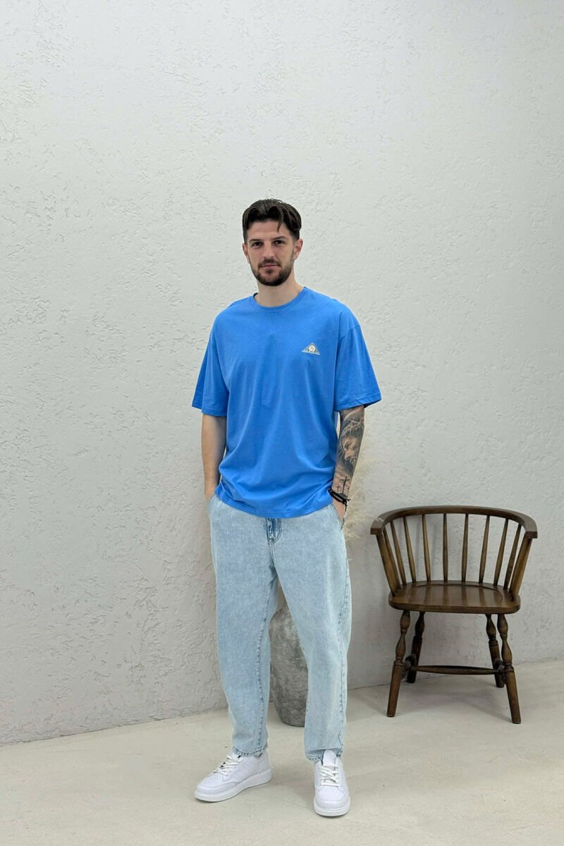 ONE COLOR SMALL LOGO MEN T-SHIRT LIGHTBLUE/BZ - 2