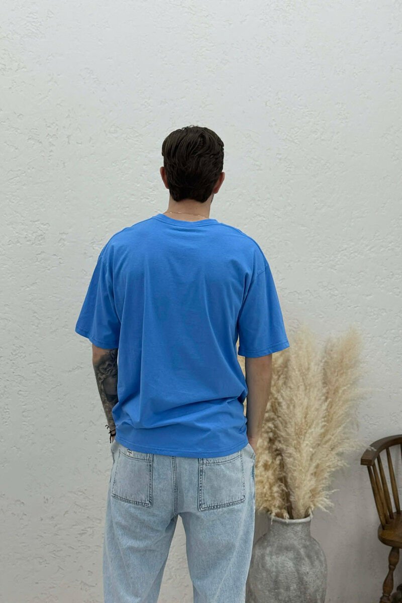 ONE COLOR SMALL LOGO MEN T-SHIRT LIGHTBLUE/BZ - 4