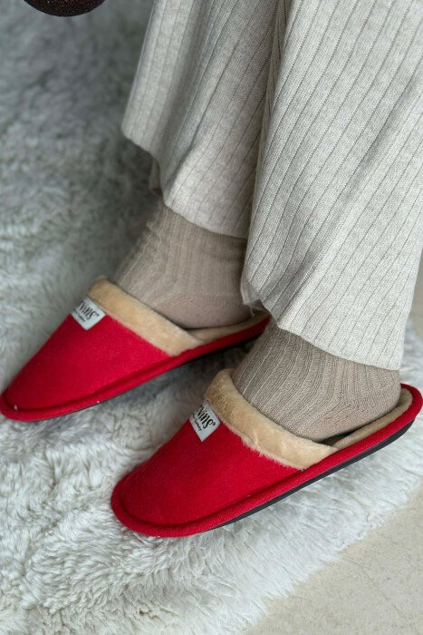 ONE COLOR SMALL LOGO SIMPLE WOMAN SLIPPERS RED/E KUQE - 4