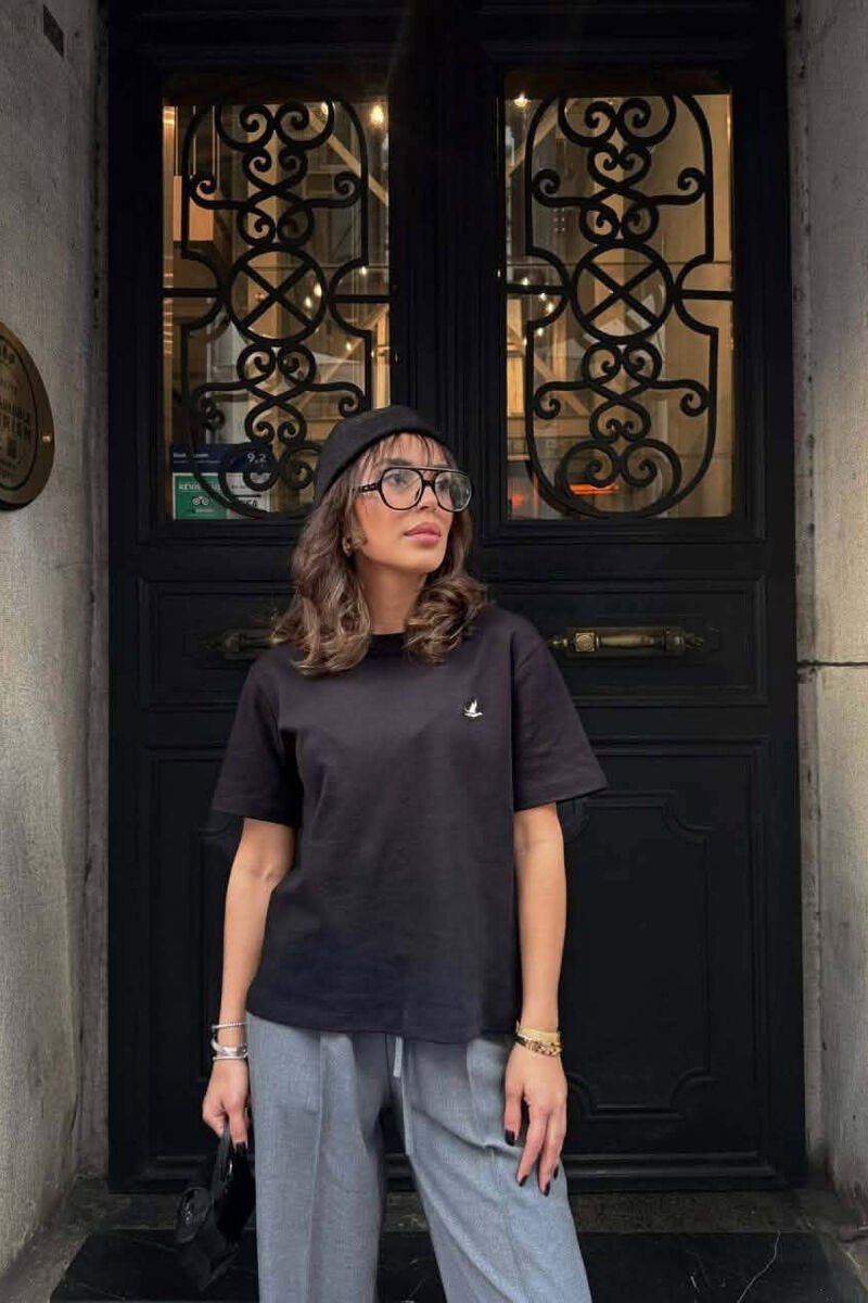 ONE COLOR SMALL LOGO WOMAN T-SHIRT BLACK/ E ZEZE - 1
