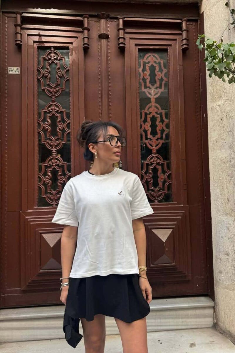 ONE COLOR SMALL LOGO WOMAN T-SHIRT WHITE-E BARDHE - 2