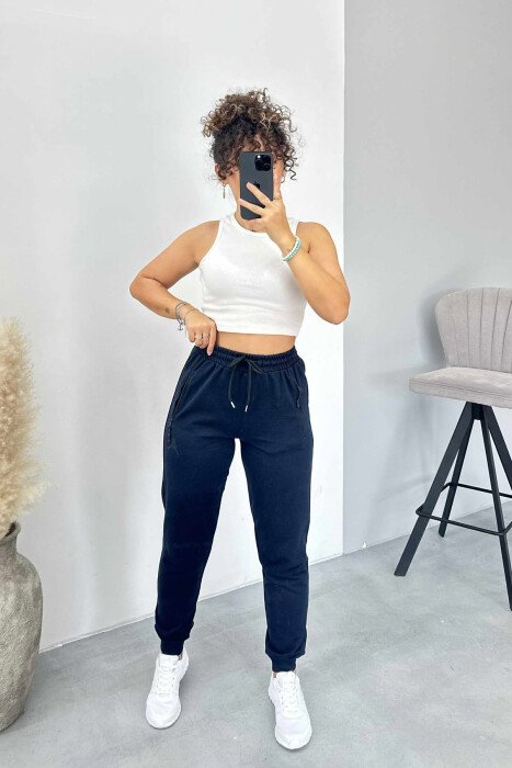 ONE COLOR SMALL LOGO WOMEN SWEATPANTS DARK BLUE/BEE 