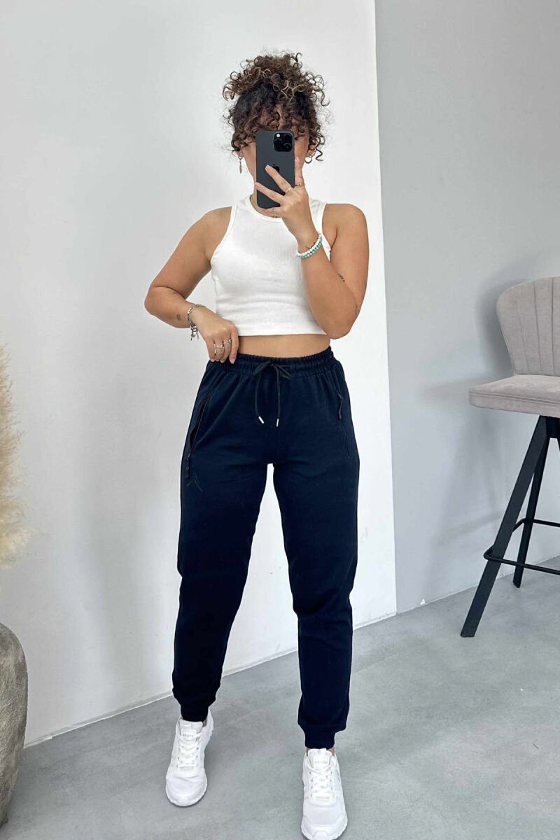 ONE COLOR SMALL LOGO WOMEN SWEATPANTS DARK BLUE/BEE - 3