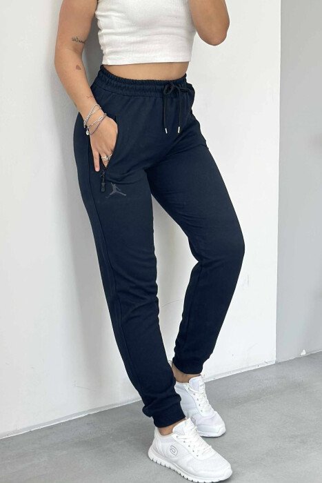ONE COLOR SMALL LOGO WOMEN SWEATPANTS DARK BLUE/BEE - 4