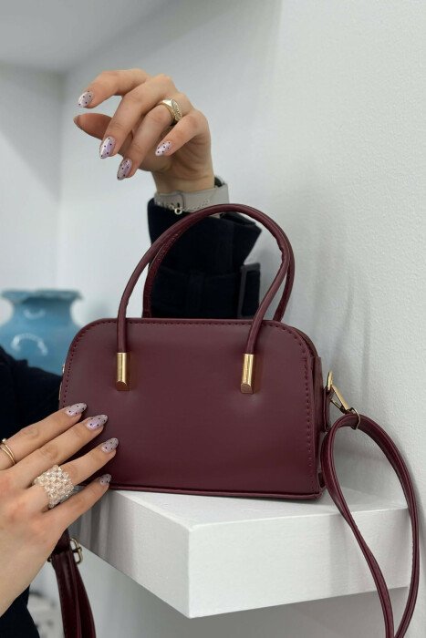 ONE COLOR SMALL SIMPLE WOMEN BAG BURGUNDY/VISHNJE - KLAUDIO FASHION