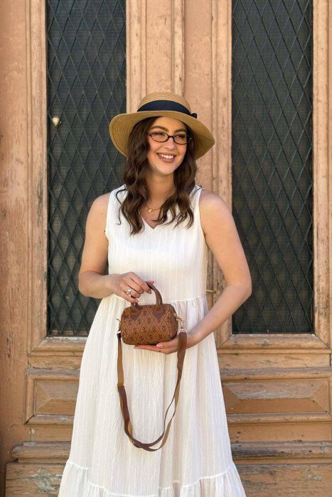 ONE COLOR SMALL WOMAN BAG BROWN/KAFE - 4