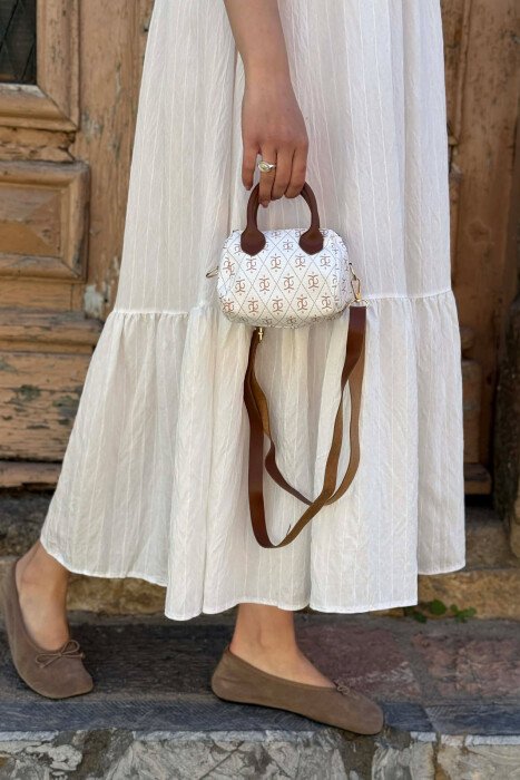 ONE COLOR SMALL WOMAN BAG WHITE-E BARDHE - KLAUDIO FASHION