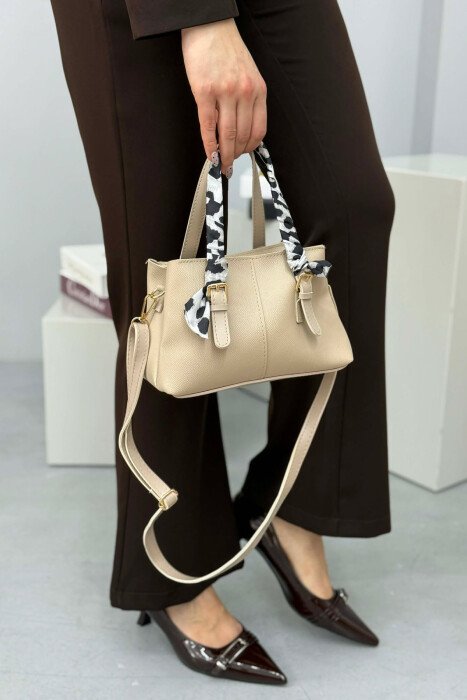 ONE COLOR SMALL WOMEN BAG CREAM/KREM - 1