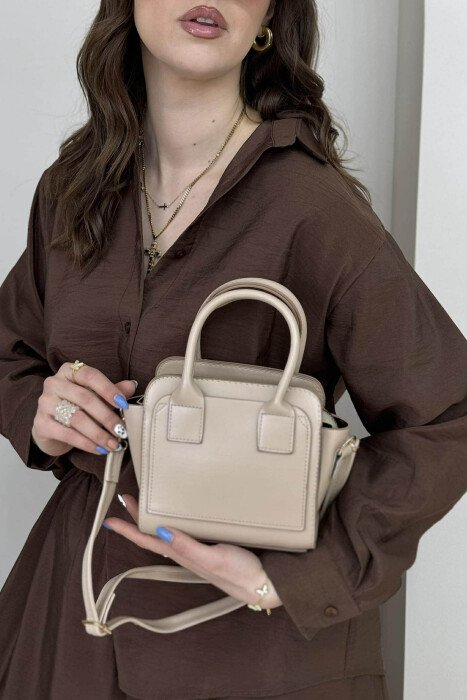 ONE COLOR SMALL ZIPPER WOMEN BAG BEIGE/BEZHE 