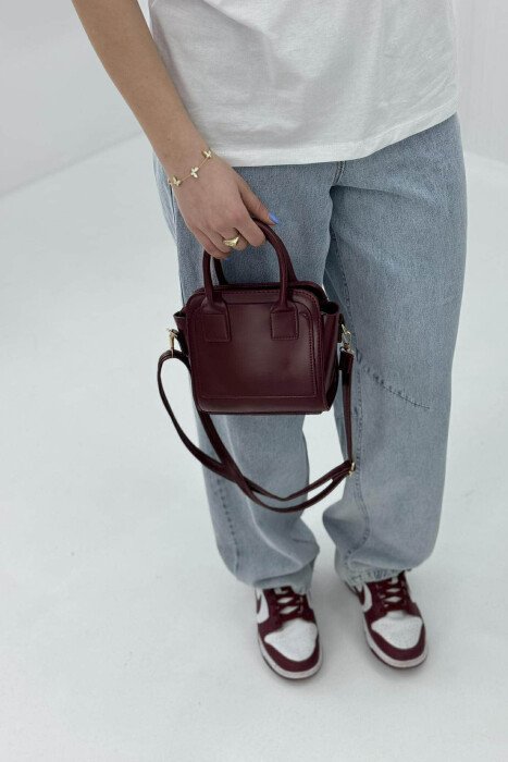 ONE COLOR SMALL ZIPPER WOMEN BAG BURGUNDY/VISHNJE - 2
