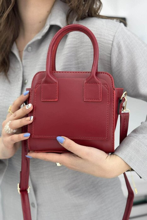 ONE COLOR SMALL ZIPPER WOMEN BAG RED/E KUQE - 4