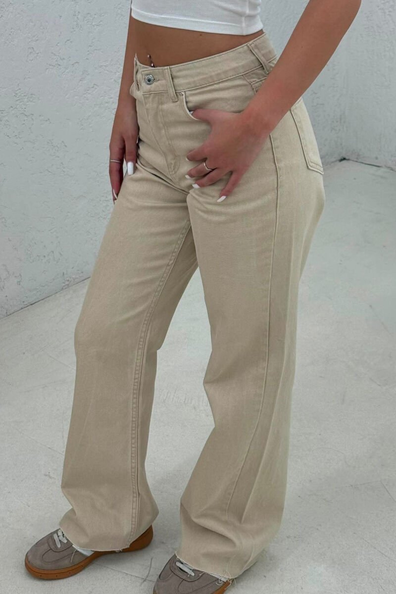 ONE COLOR SMPLE WOMAN JEANS BEIGE/BEZHE - 4