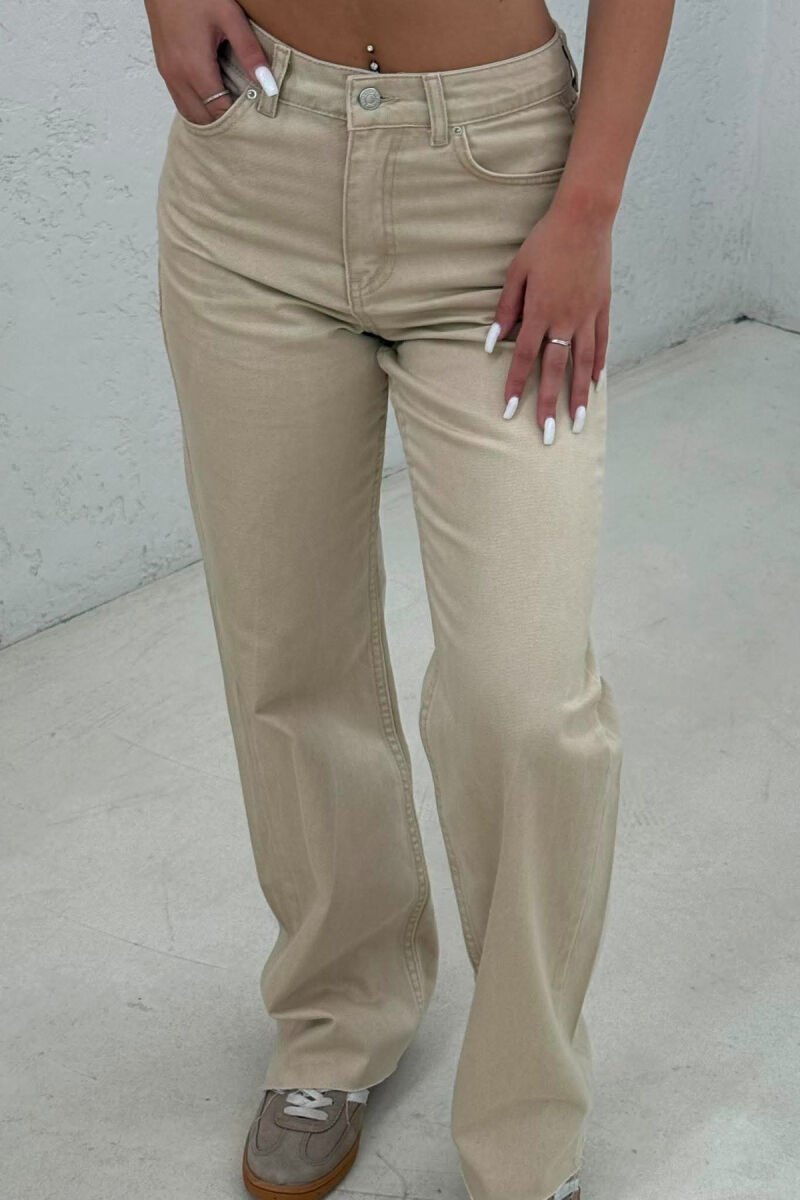 ONE COLOR SMPLE WOMAN JEANS BEIGE/BEZHE - 5
