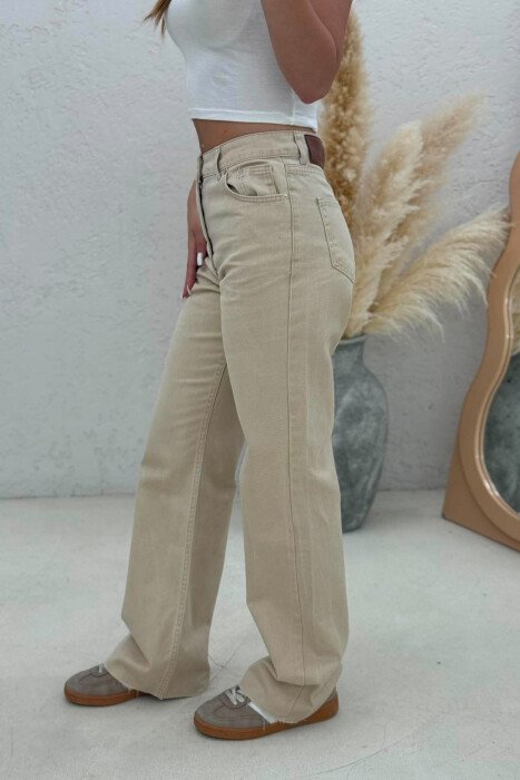 ONE COLOR SMPLE WOMAN JEANS BEIGE/BEZHE - 7