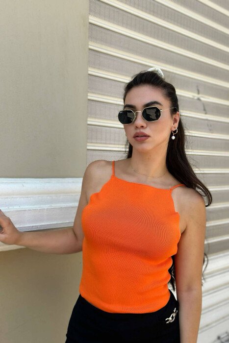 ONE COLOR SOFT MATERIAL WOMAN TOP ORANGE/PORTOKALLI 