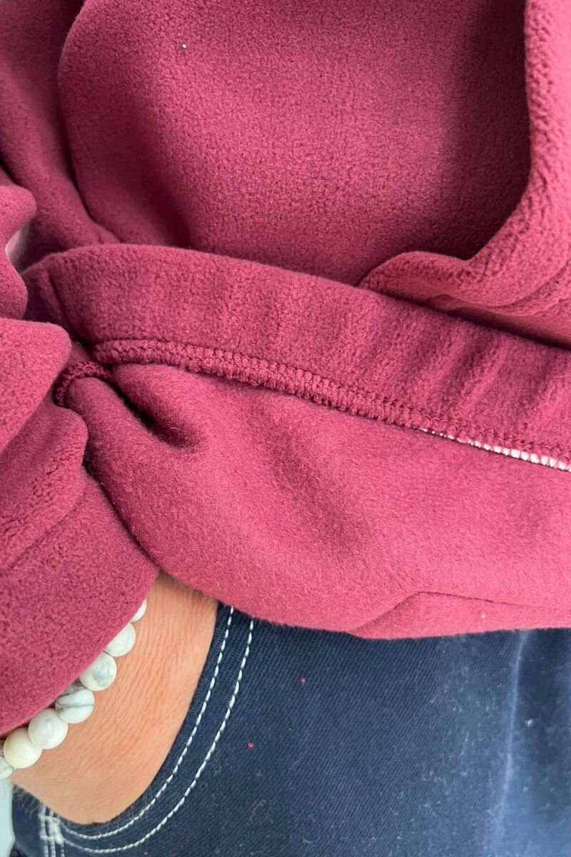 ONE COLOR SOFT MEN HOODIE BURGUNDY/VISHNJE - 3