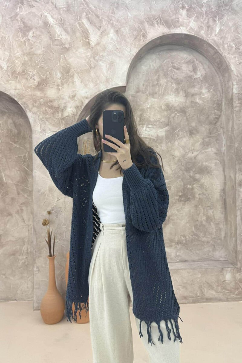 ONE COLOR STRIPE WOMAN CARDIGAN BLUE/BLU - 5