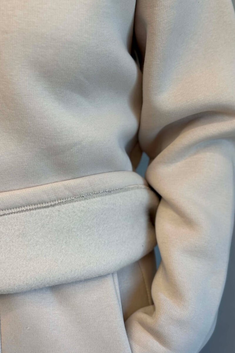 ONE COLOR SWEATSHIRT + SWEATPANTS WOMAN SET CREAM/KREM - 4