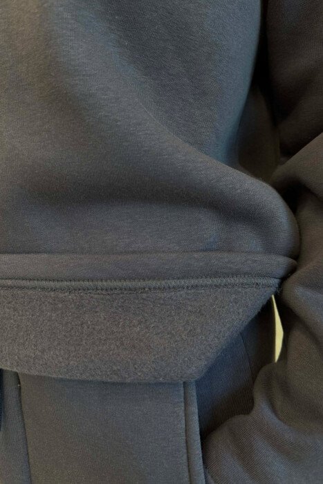 ONE COLOR SWEATSHIRT + SWEATPANTS WOMAN SET DARK BLUE/BEE - 4