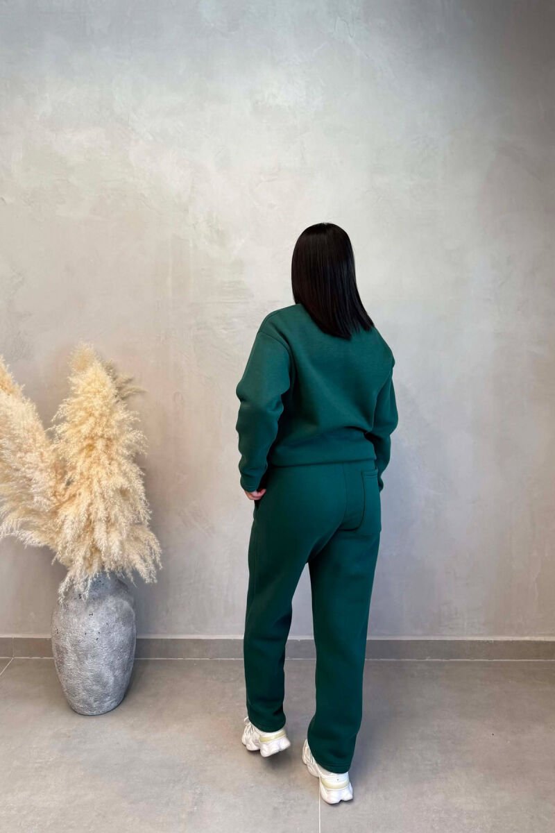 ONE COLOR SWEATSHIRT + SWEATPANTS WOMAN SET GREEN/JESHILE - 2