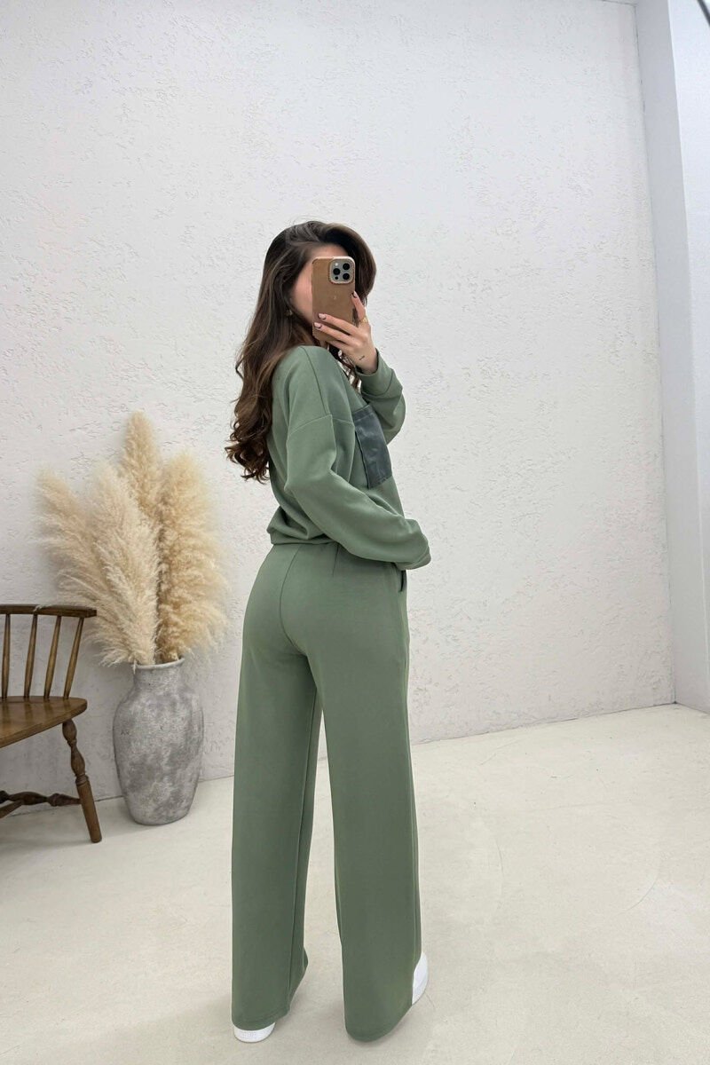 ONE COLOR SWEATSHIRT + SWEATPANTS WOMAN SET GREEN/JESHILE - 4