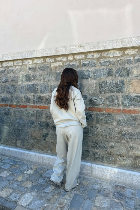 ONE COLOR SWEATSHIRT + SWEATPANTS WOMAN SET LIGHT GREY/GZ - 2