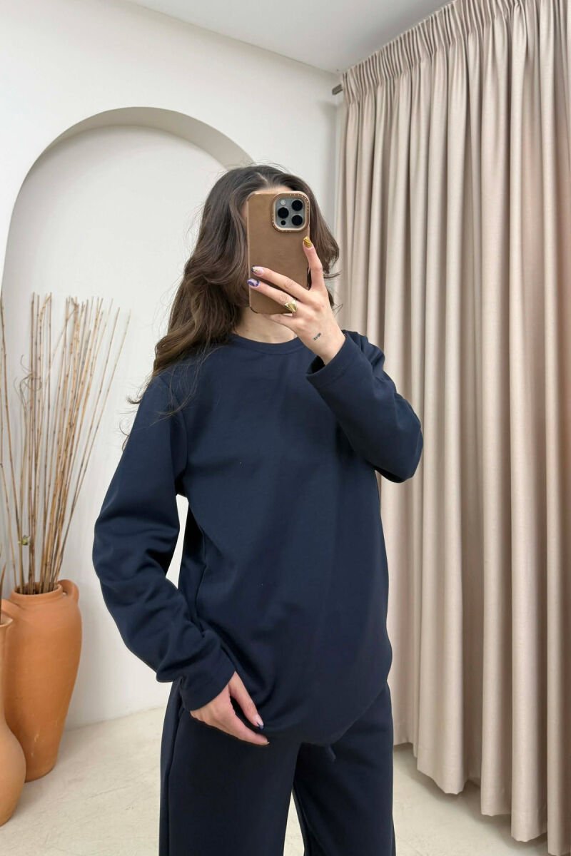 ONE COLOR SWEATSHIRT+ TROUSERS WOMEN SET BLUE/BLU - 2