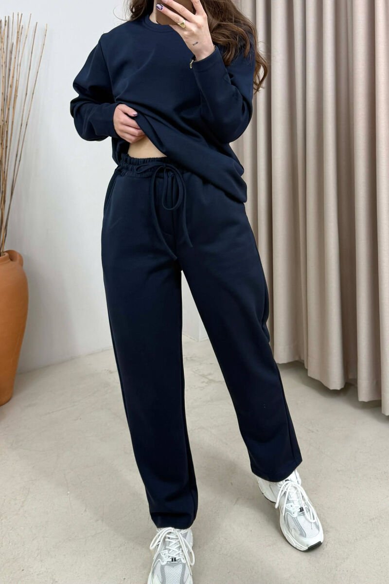 ONE COLOR SWEATSHIRT+ TROUSERS WOMEN SET BLUE/BLU - 3