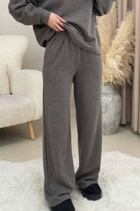 ONE COLOR SWEATSHIRT+ TROUSERS WOMEN SET BROWN/KAFE - 4