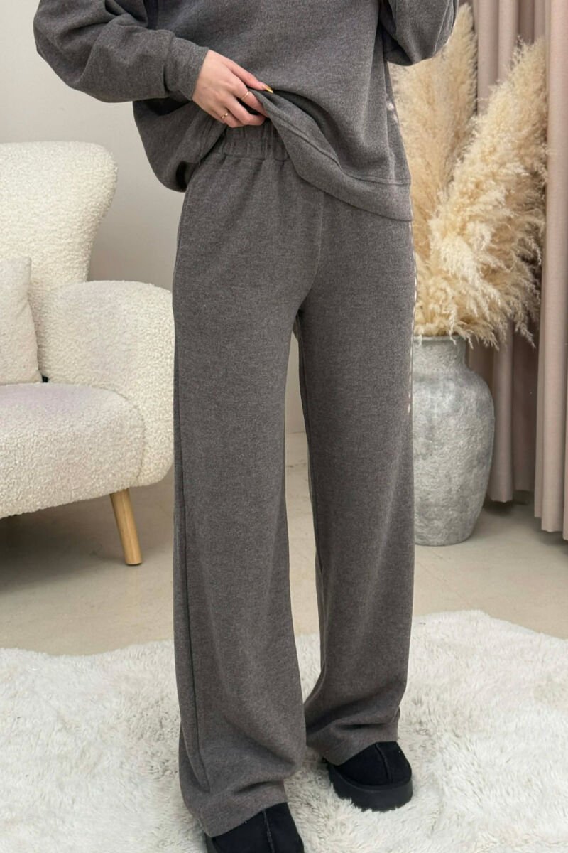 ONE COLOR SWEATSHIRT+ TROUSERS WOMEN SET BROWN/KAFE - 4