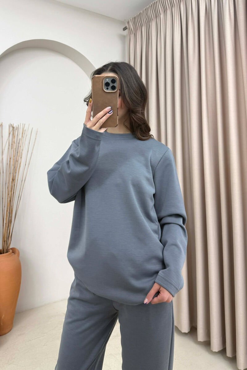 ONE COLOR SWEATSHIRT+ TROUSERS WOMEN SET GREY/GRI - 4